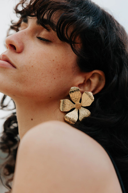 Boucles d'oreille Flore doré Orta Boucles d'oreille Flore doré Orta