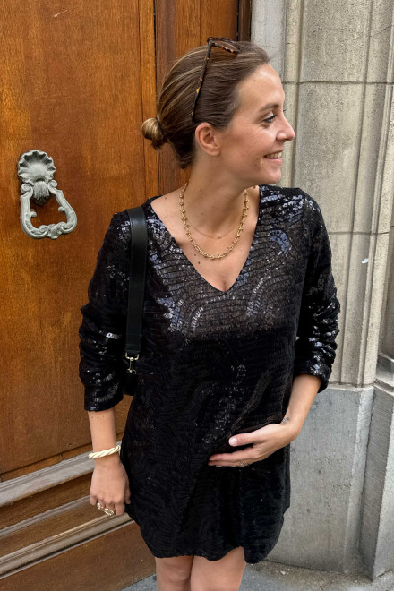 Robe Maelis sequin noir orta Robe Maelis sequin noir orta